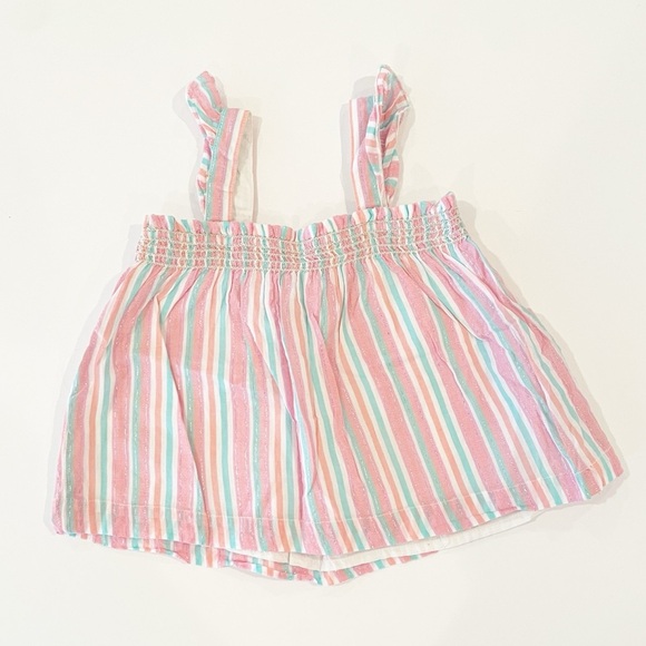 Gap 18-24M striped sleeveless ruffle top - Picture 3 of 4